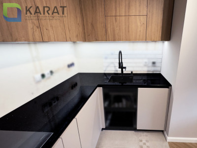 Фото 5. Угловая столешница из чёрного гранита от производителя «KARAT». Работаем с 2005 г. Своё оборудование. Бесплатный замер. Гарантия!