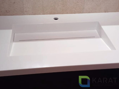 Фото 5. Раковина щелевая с ламелью акриловый камень от производителя «KARAT». Работаем с 2005 г. Своё оборудование. Бесплатный замер. Гарантия!