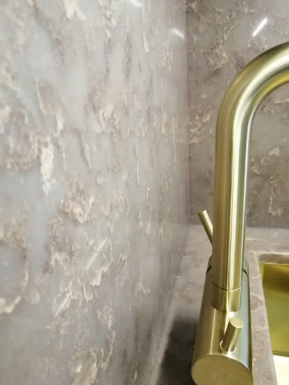 Фото 4. Столешница и стеновая панель из кварцевого агломерата QUANTRA 2430 Artisan Wool от производителя «KARAT». Работаем с 2005 г. Своё оборудование. Бесплатный замер. Гарантия!