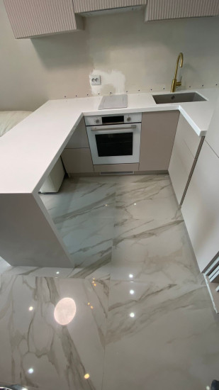 Фото 1. Столешница из акрилового камня Grandex D-313 Milky Way от производителя «KARAT». Работаем с 2005 г. Своё оборудование. Бесплатный замер. Гарантия!