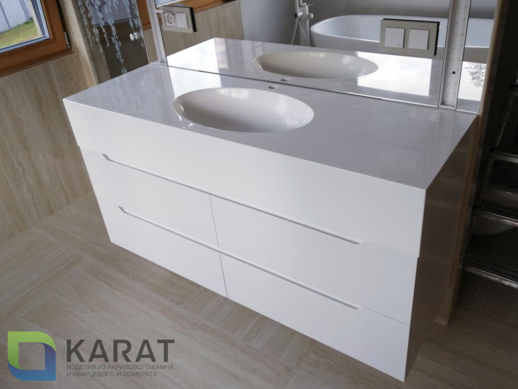Фото 2. Раковина VN3 акриловый камень от производителя «KARAT». Работаем с 2005 г. Своё оборудование. Бесплатный замер. Гарантия!
