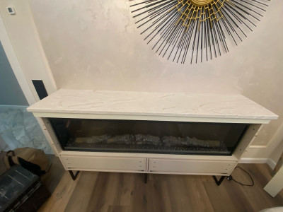 Фото 2. Столешница-накладка на биокамин и столешница на тумбу из акрилового камня Grandex M-717A Shrimp Crus от производителя «KARAT». Работаем с 2005 г. Своё оборудование. Бесплатный замер. Гарантия!