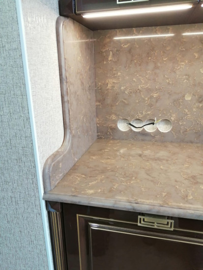 Фото 5. Столешница и стеновая панель из кварцевого агломерата QUANTRA 2430 Artisan Wool от производителя «KARAT». Работаем с 2005 г. Своё оборудование. Бесплатный замер. Гарантия!