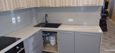 Фото 2. Столешница и стеновые панели из акрилового камня Grandex S-218 Crispy Beige от производителя «KARAT». Работаем с 2005 г. Своё оборудование. Бесплатный замер. Гарантия!