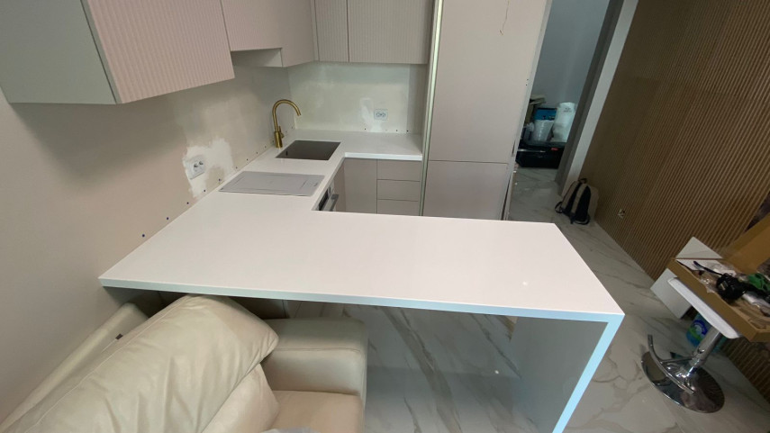 Фото 4. Столешница из акрилового камня Grandex D-313 Milky Way от производителя «KARAT». Работаем с 2005 г. Своё оборудование. Бесплатный замер. Гарантия!