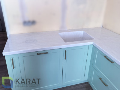 Фото 4. Угловая столешница с интегрированной мойкой от производителя «KARAT». Работаем с 2005 г. Своё оборудование. Бесплатный замер. Гарантия!