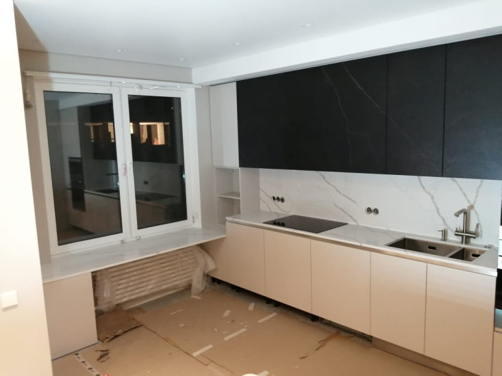 Фото 1. Столешница и стеновая панель из кварцевого агломерата от производителя «KARAT». Работаем с 2005 г. Своё оборудование. Бесплатный замер. Гарантия!