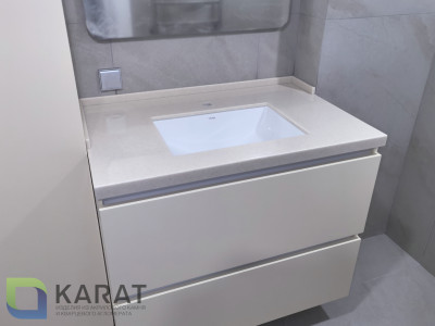 Фото 5. Три столешницы из акрилового камня для СУ от производителя «KARAT». Работаем с 2005 г. Своё оборудование. Бесплатный замер. Гарантия!