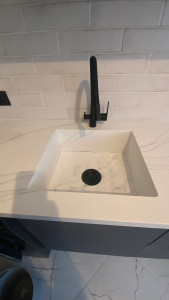 Фото 6. Столешница с мойкой из акрилового камня Grandex C-801 Arezzo от производителя «KARAT». Работаем с 2005 г. Своё оборудование. Бесплатный замер. Гарантия!