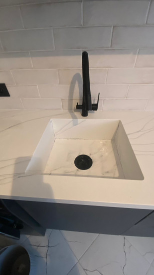 Фото 6. Столешница с мойкой из акрилового камня Grandex C-801 Arezzo от производителя «KARAT». Работаем с 2005 г. Своё оборудование. Бесплатный замер. Гарантия!