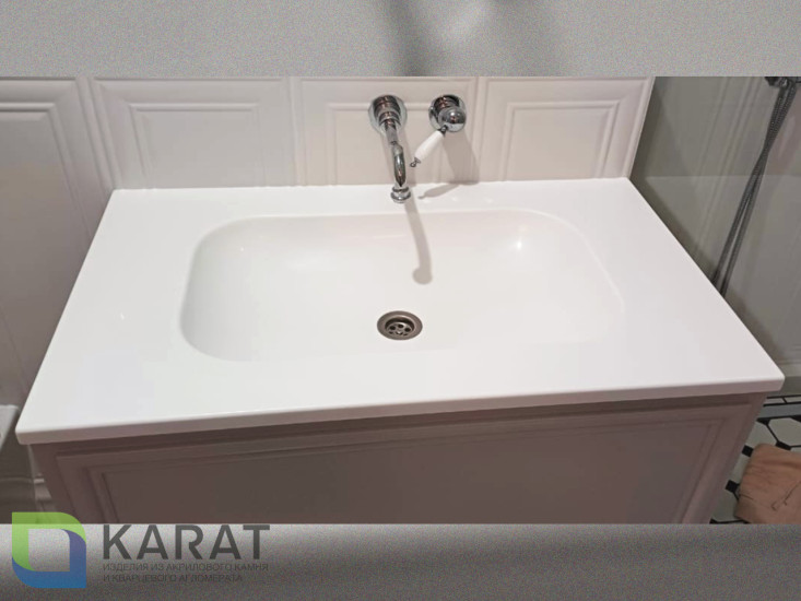 Фото 2. Раковина V1 акриловый камень от производителя «KARAT». Работаем с 2005 г. Своё оборудование. Бесплатный замер. Гарантия!