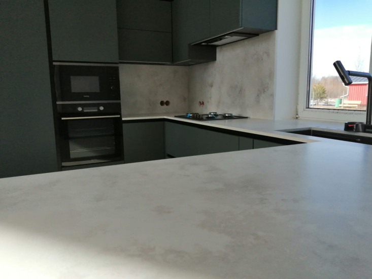 Фото 3. Столешница и стеновая панель из кварцевого агломерата Avant 8100 Мулен от производителя «KARAT». Работаем с 2005 г. Своё оборудование. Бесплатный замер. Гарантия!