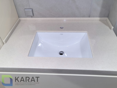 Фото 2. Три столешницы из акрилового камня для СУ от производителя «KARAT». Работаем с 2005 г. Своё оборудование. Бесплатный замер. Гарантия!