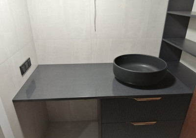 Фото 1. Столешница в санузел из акрилового камня Grandex D-312 от производителя «KARAT». Работаем с 2005 г. Своё оборудование. Бесплатный замер. Гарантия!