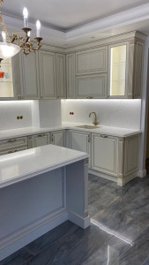 Фото 8. Столешница, стеновая панель и остров из кварцевого агломерата Vicostone BQ8820 Misterio Gold от производителя «KARAT». Работаем с 2005 г. Своё оборудование. Бесплатный замер. Гарантия!