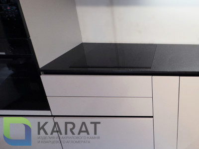 Фото 6. Угловая столешница из чёрного гранита от производителя «KARAT». Работаем с 2005 г. Своё оборудование. Бесплатный замер. Гарантия!