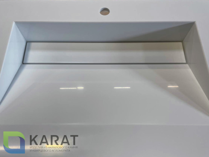 Фото 2. Раковина щелевая с ламелью акриловый камень от производителя «KARAT». Работаем с 2005 г. Своё оборудование. Бесплатный замер. Гарантия!